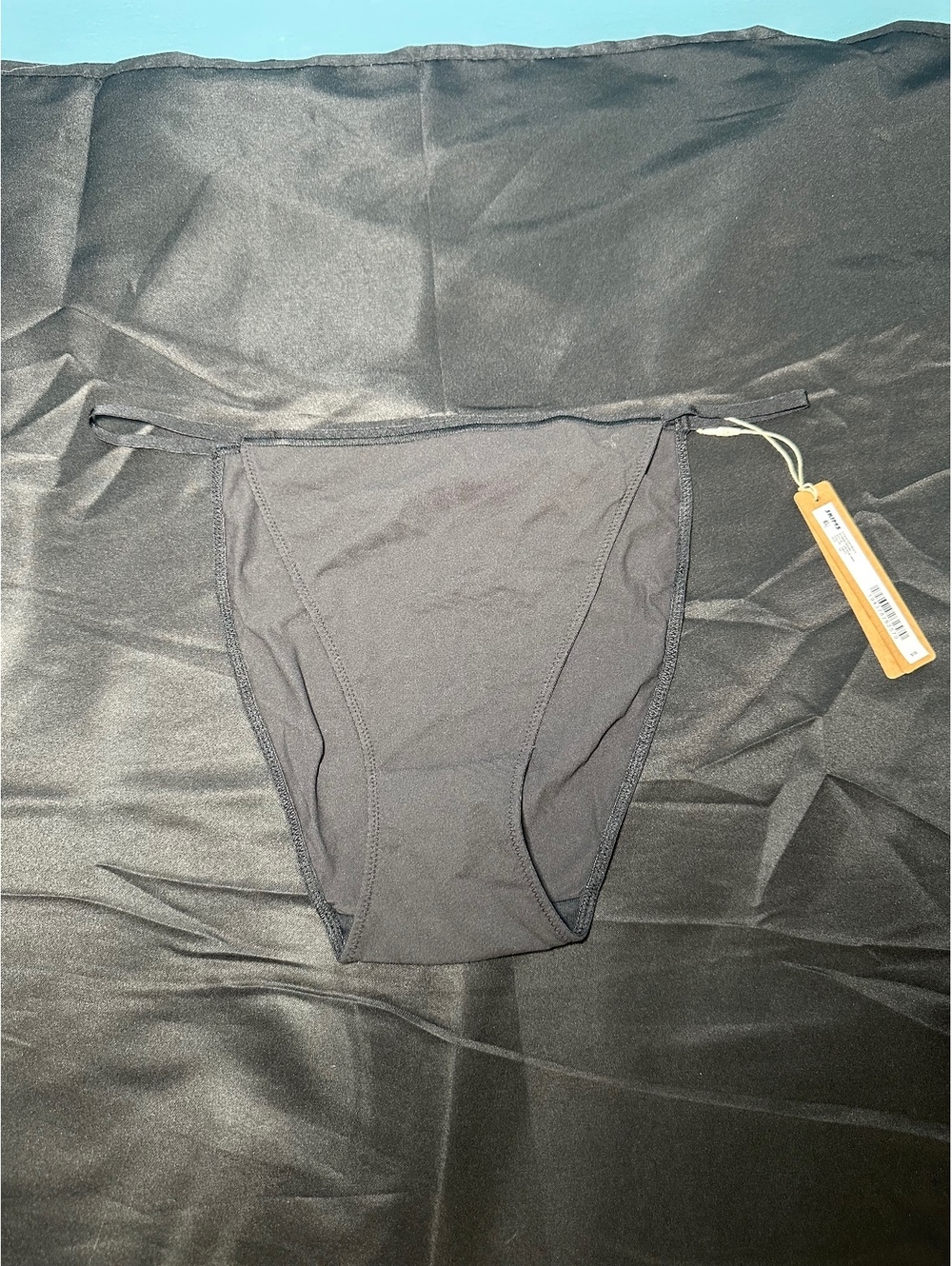 Skims Fits Everybody String Bikini Bottom in Onyx, Size 3X